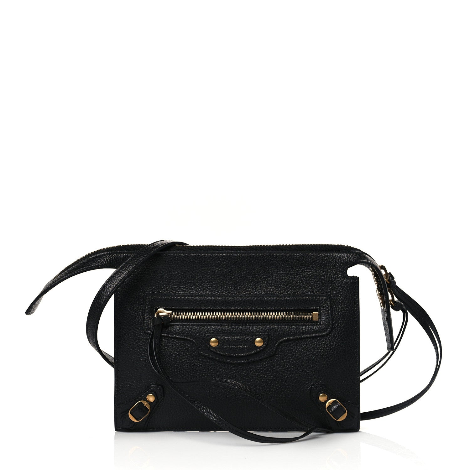 Balenciaga Grained Calfskin Neo Classic Gold Hardware Multipouch Black 1 of 10