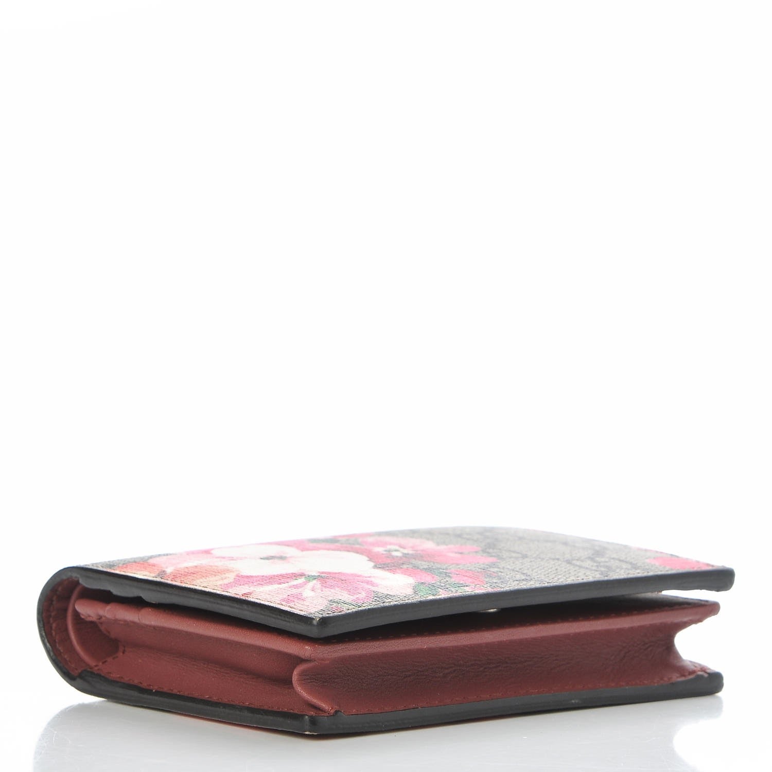 Gucci GG Supreme Monogram Blooms Card Case Beige Multicolor Dry Rose 4 of 8