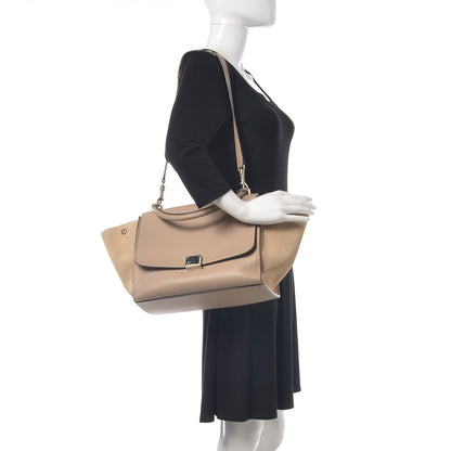 Celine Drummed Calfskin Suede Medium Trapeze Dune 2 of 13
