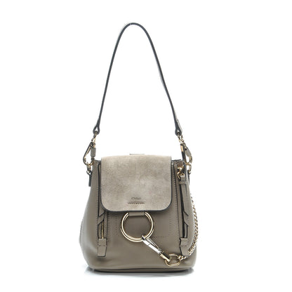 Chloe Suede Calfskin Mini Faye Backpack Motty Grey 1 of 9