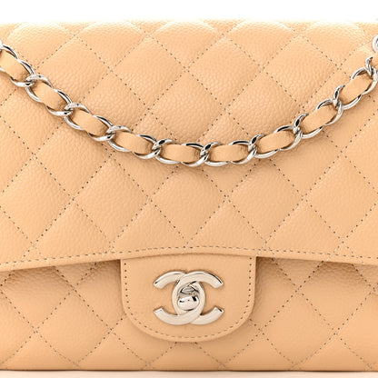 Chanel Caviar Quilted Medium Double Flap Beige 8 of 11