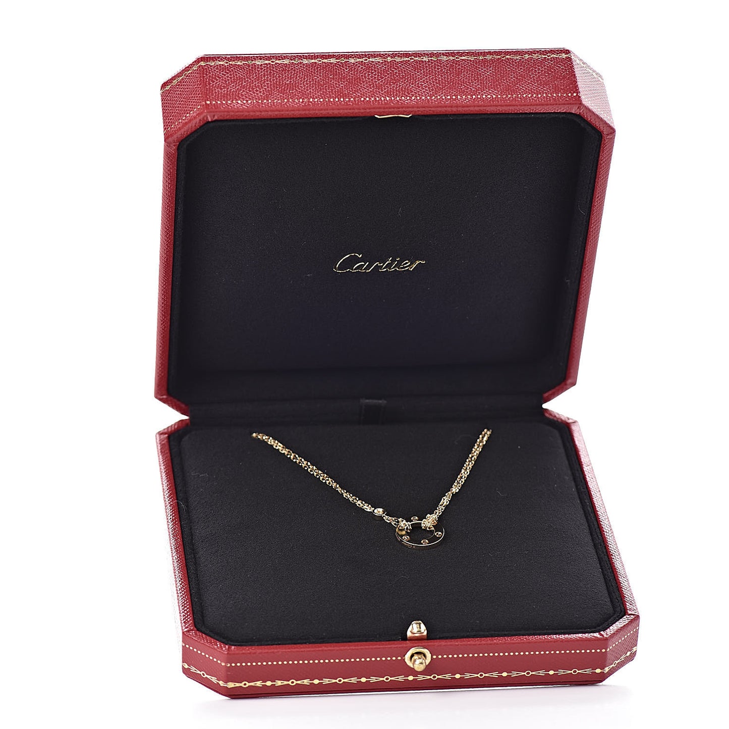 18K Yellow Gold 2 Diamond LOVE Necklace