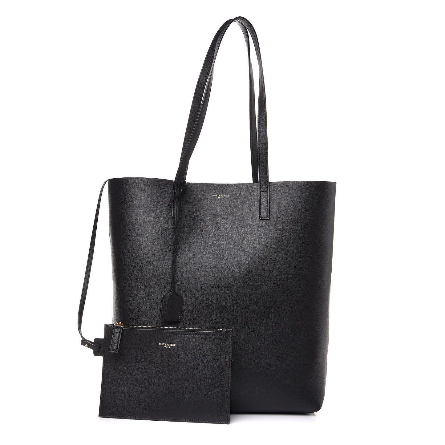 Calfskin Medium Shopping Tote Black