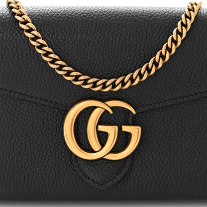 Gucci Calfskin GG Marmont Chain Wallet Bag Black 9 of 12