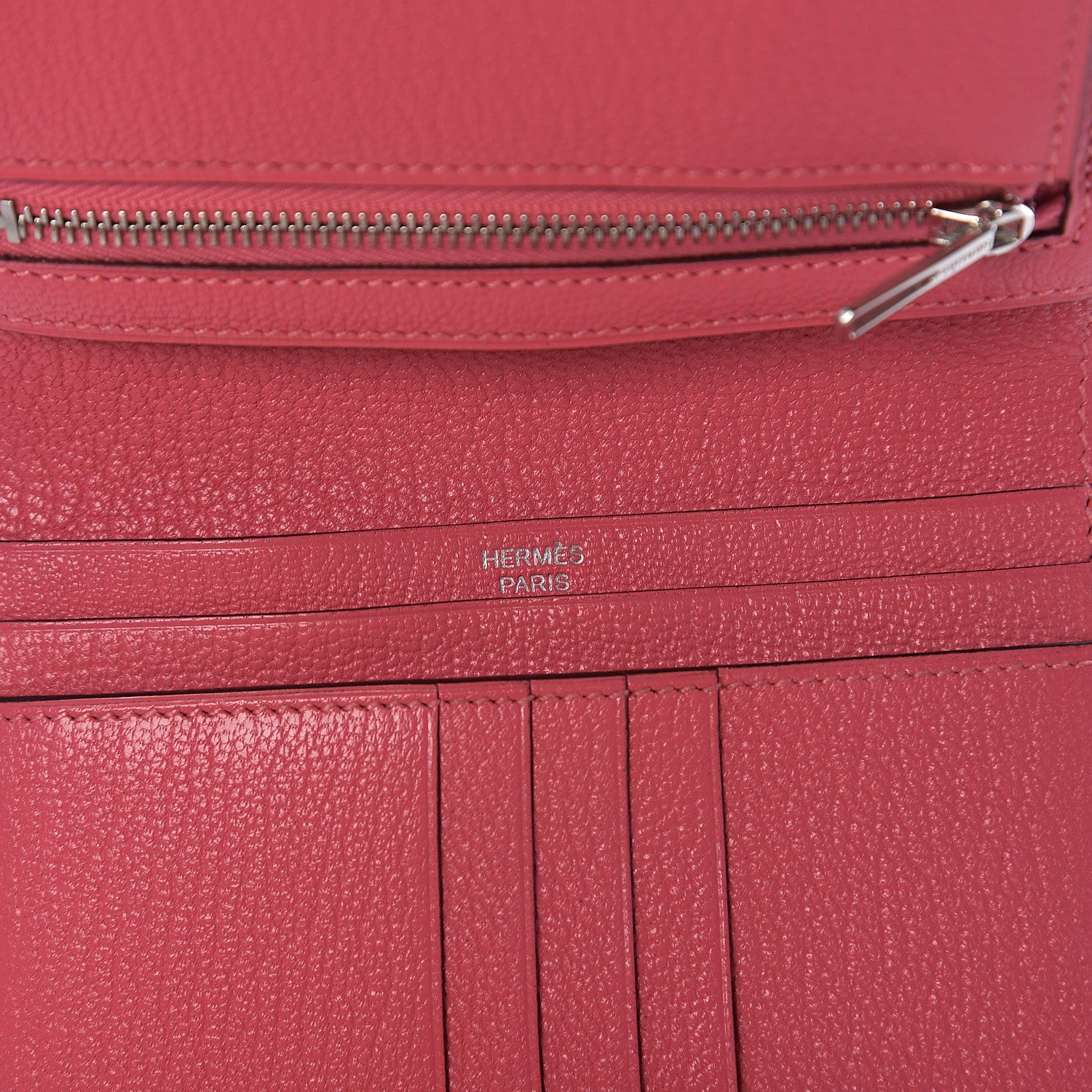 Hermes Chevre Mysore Bearn Compact Wallet Rose Lipstick 5 of 6