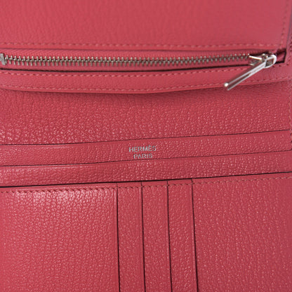 Hermes Chevre Mysore Bearn Compact Wallet Rose Lipstick 5 of 6