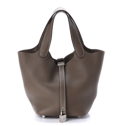 Hermes Taurillon Clemence Picotin Lock 18 PM Etoupe 1 of 11