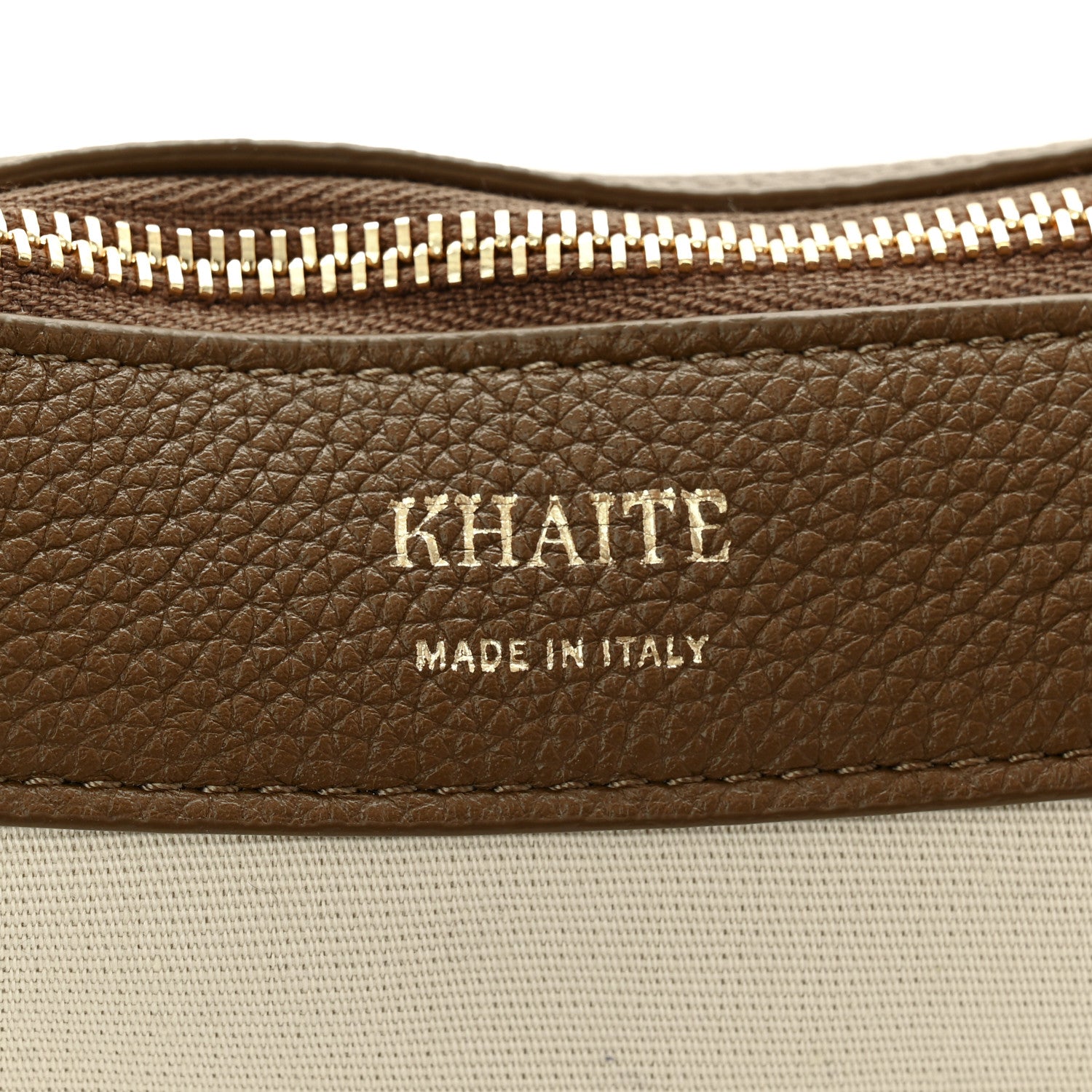 Khaite Canvas Calfskin August Hobo Cream Dark Olive 6 of 9