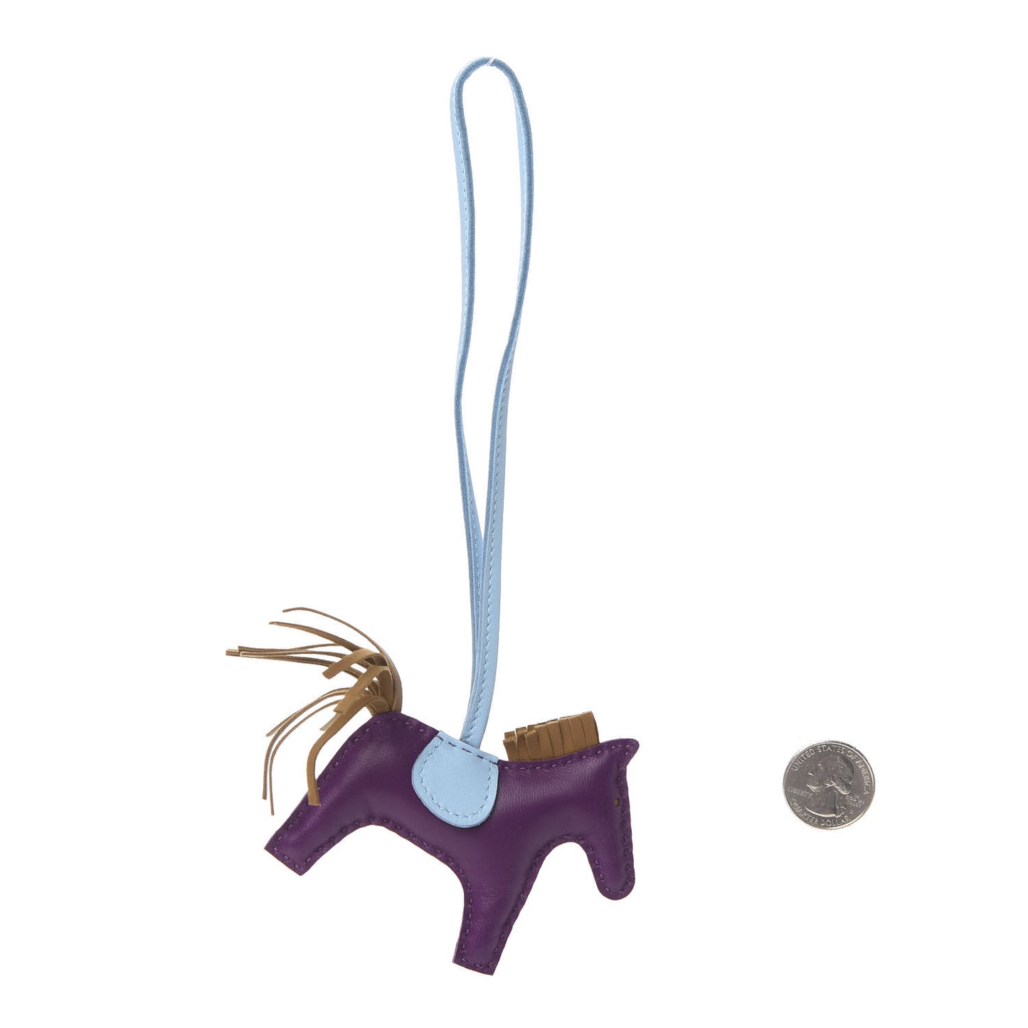 Milo Lambskin Grigri Rodeo Horse Bag Charm PM Violet Celeste Kraft
