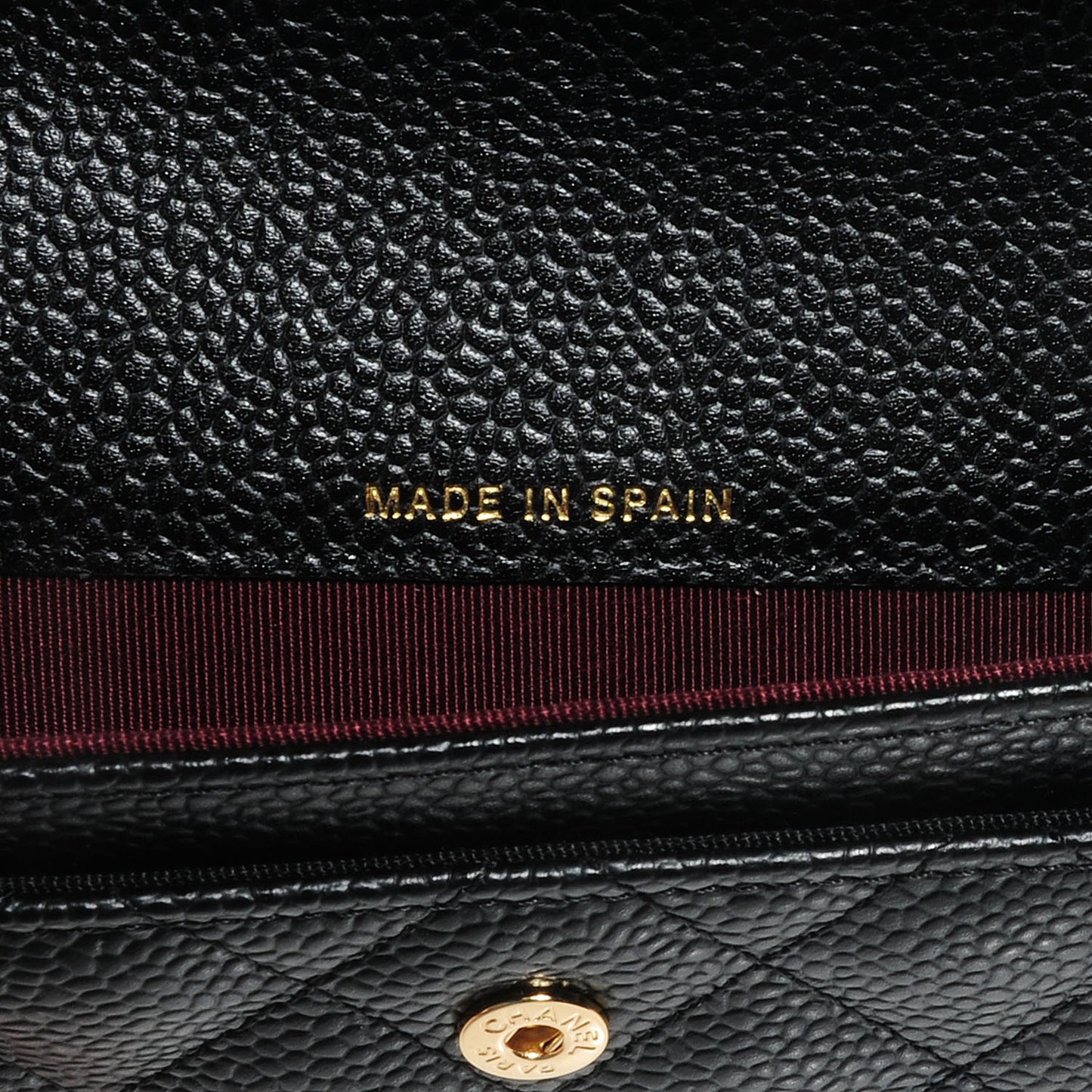 Caviar Quilted Flap Card Holder Black