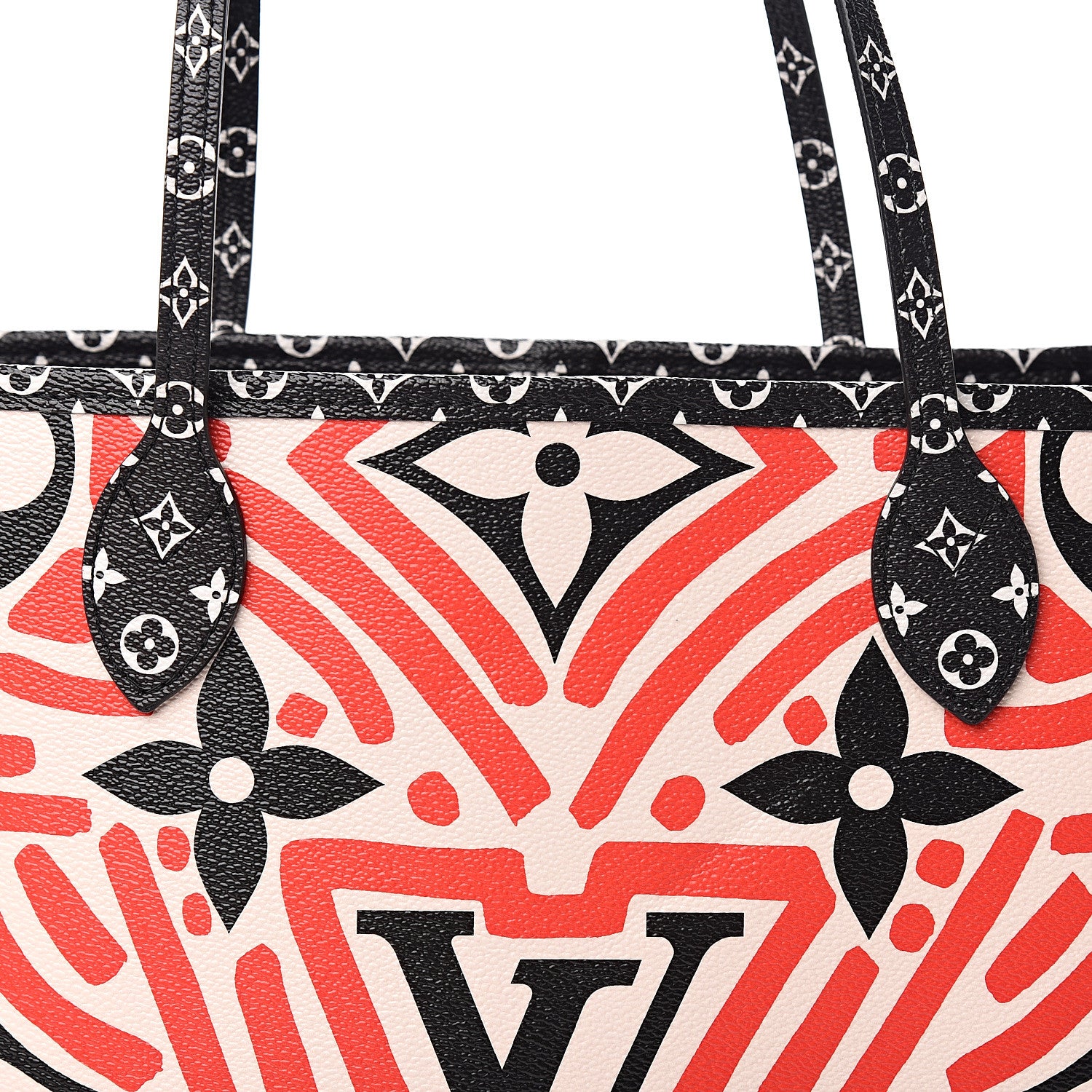 Louis Vuitton Monogram Giant Crafty Neverfull MM Creme Rouge Black 9 of 10