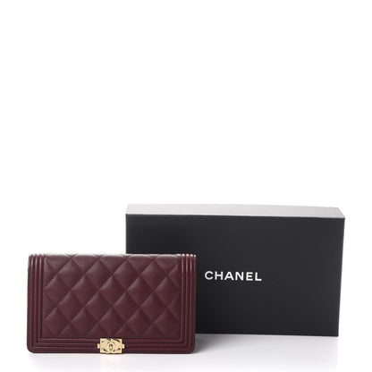 Chanel Caviar Quilted Boy Yen Wallet Dark Purple 9 of 9
