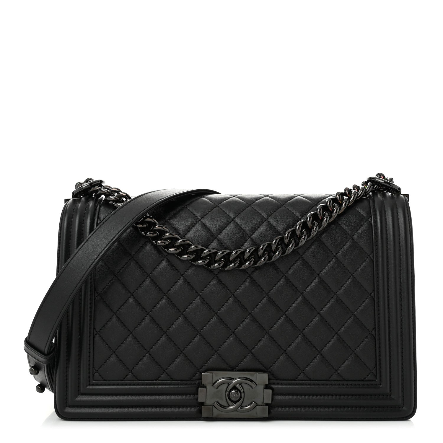 Chanel Calfskin Quilted New Medium Boy Flap So Black 1 of 11