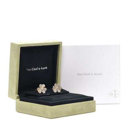 Van Cleef & Arpels 18K Yellow Gold Diamond Small Frivole Pave Earrings 6 of 6