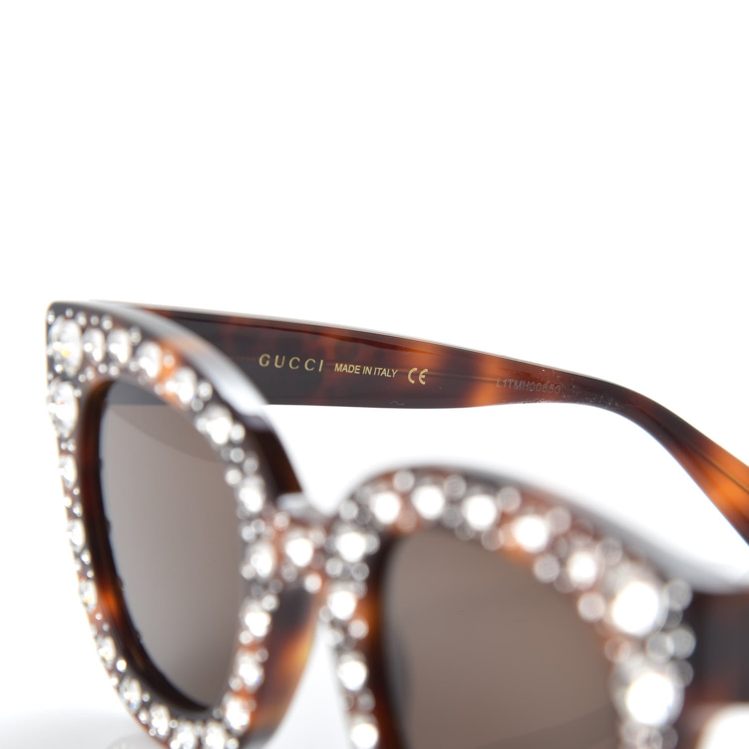 Gucci Acetate Hearts Cat Eye Sunglasses GG0116S Havana 6 of 8