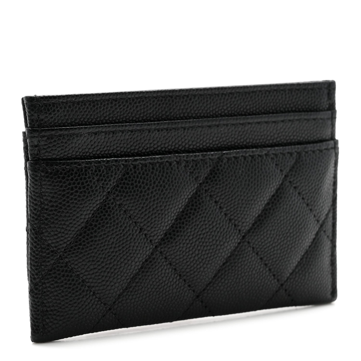 Chanel Caviar Quilted Studded CC Card Holder Black 3 of 9