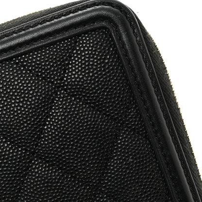 Chanel Caviar Quilted Filigree Zip Around Wallet Black 10 of 12
