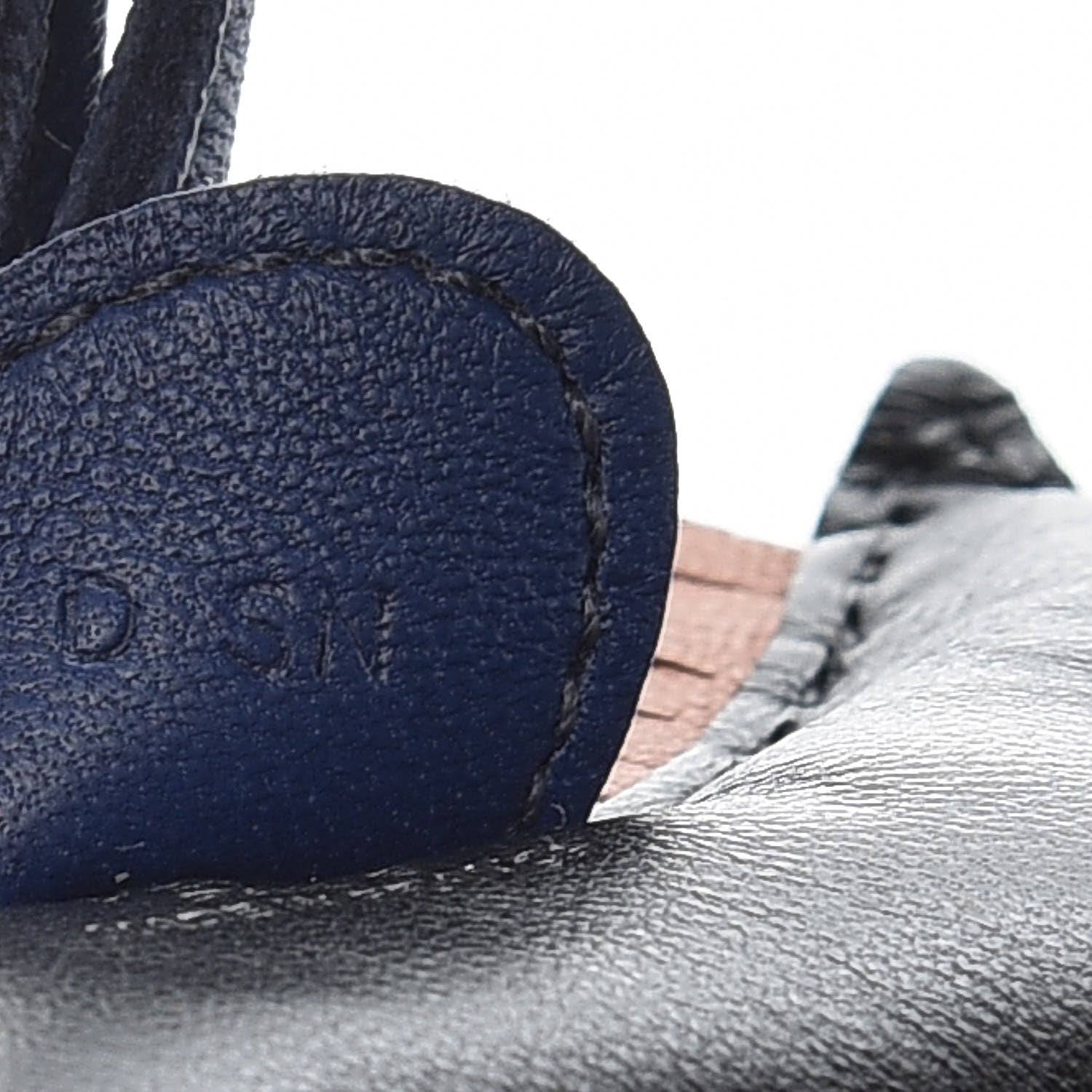 Hermes Milo Lambskin Grigri Rodeo Horse Bag Charm PM Black Bleu Saphir Gold 4 of 5