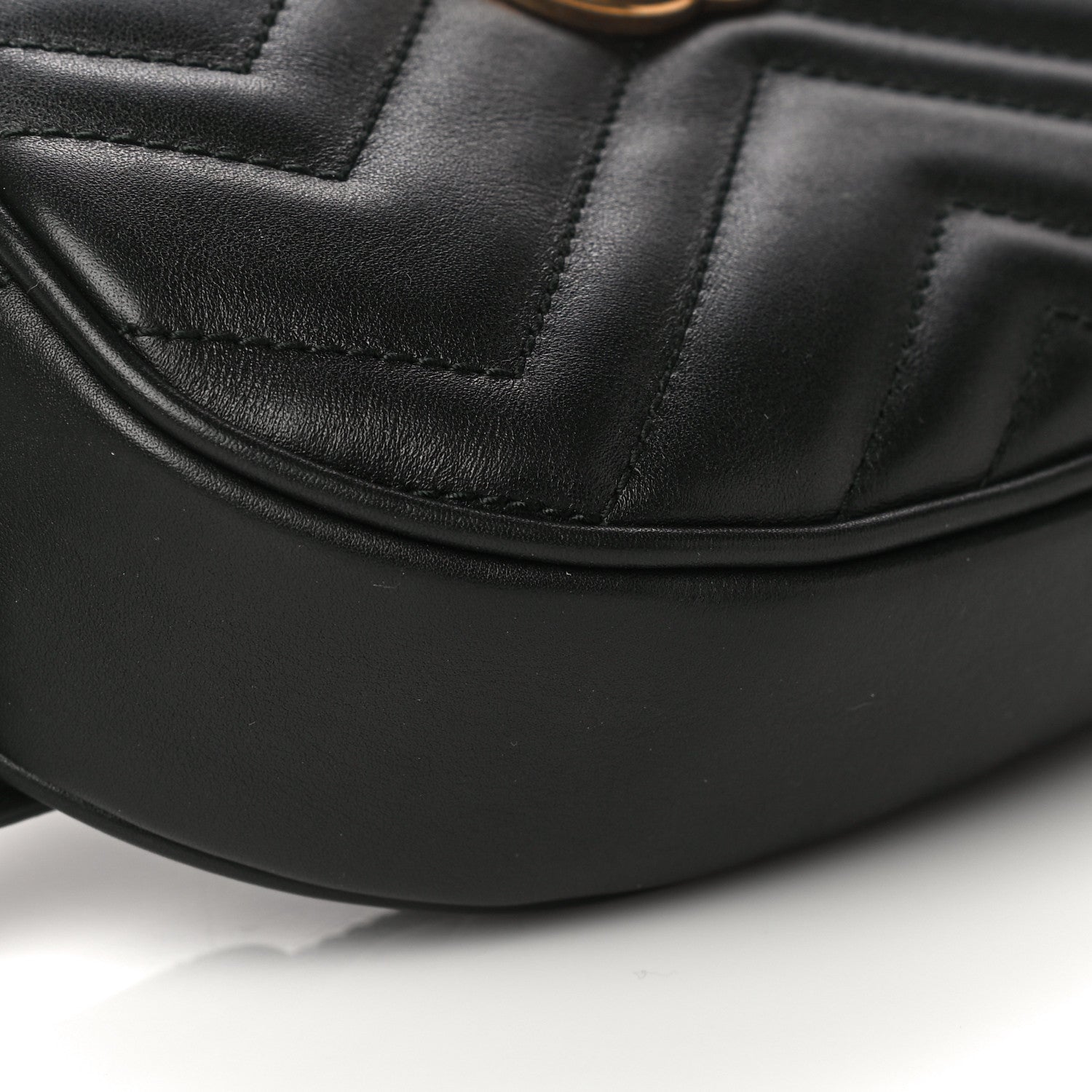 Gucci Calfskin Matelasse GG Marmont Belt Bag 75 30 Black 10 of 16