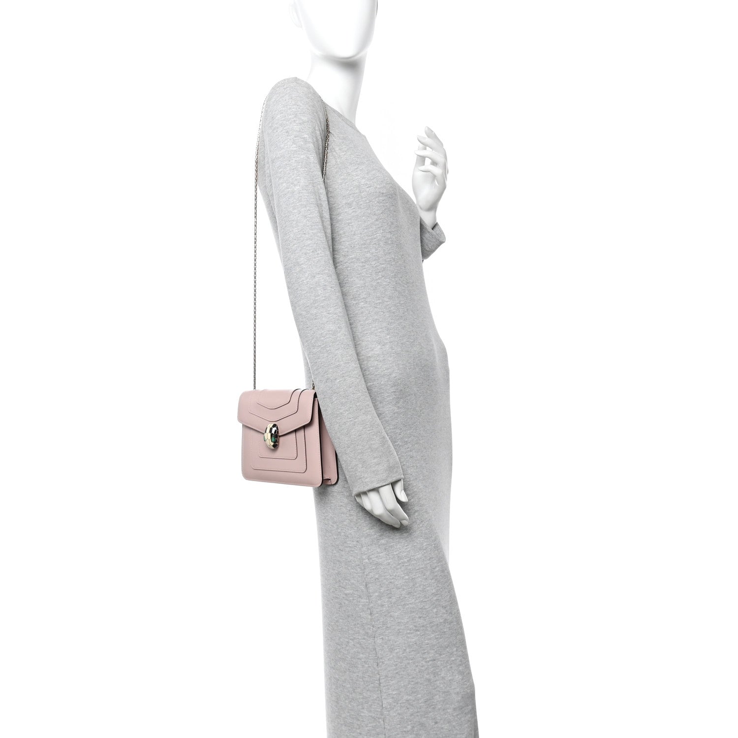 Bulgari Calfskin Small Serpenti Forever Snake Strap Crossbody Bag Light Pink 2 of 10