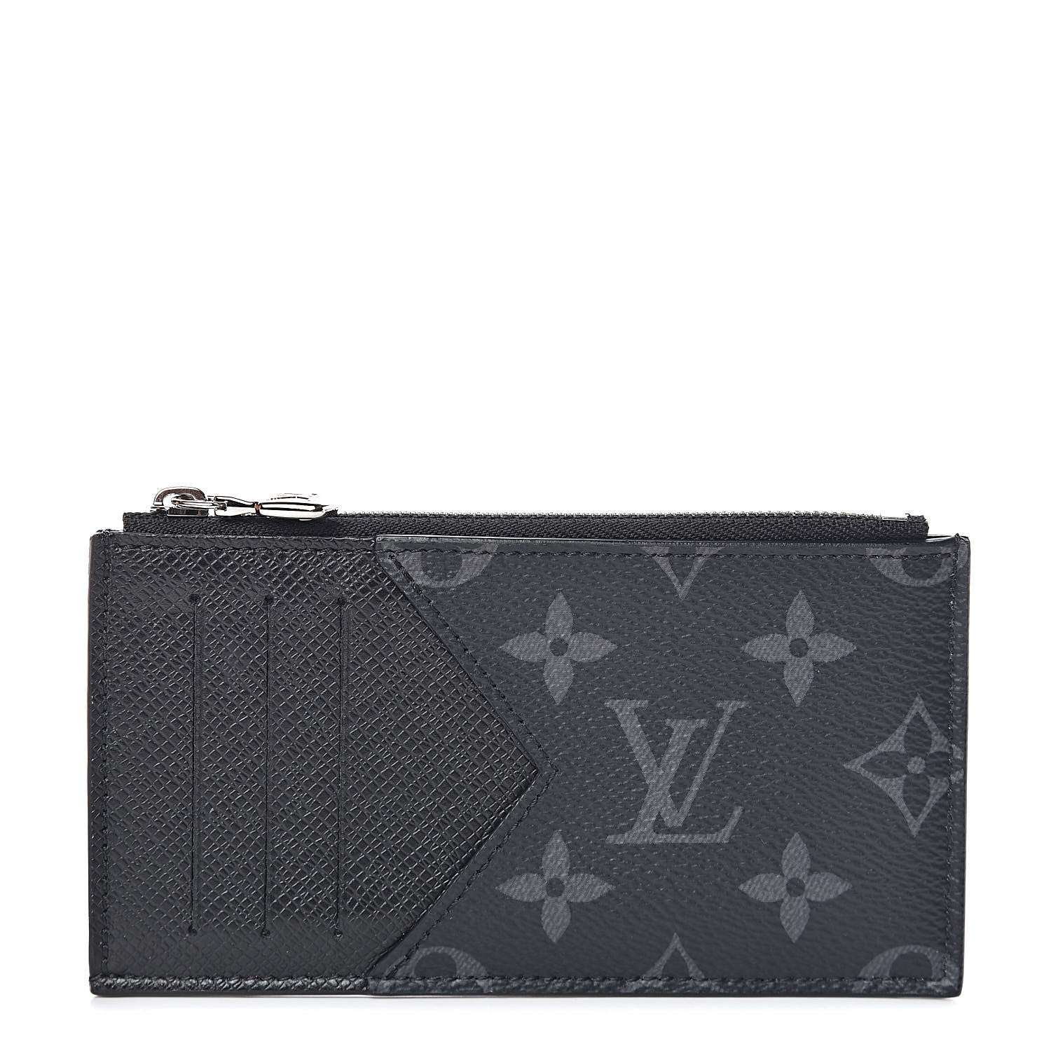 Louis Vuitton Monogram Eclipse Taiga Coin Card Holder 1 of 7