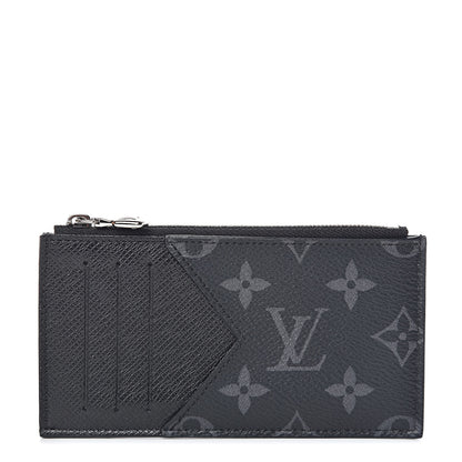Louis Vuitton Monogram Eclipse Taiga Coin Card Holder 1 of 7