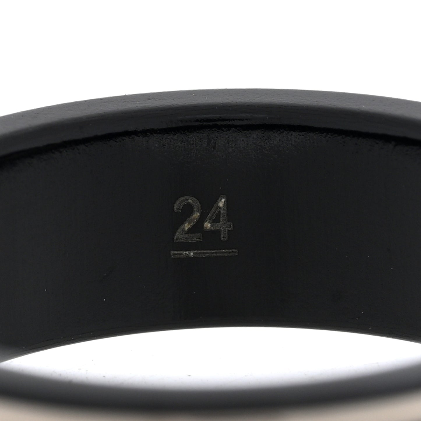 18K White Gold Ceramic Icon Band Ring 64 10.75 Black