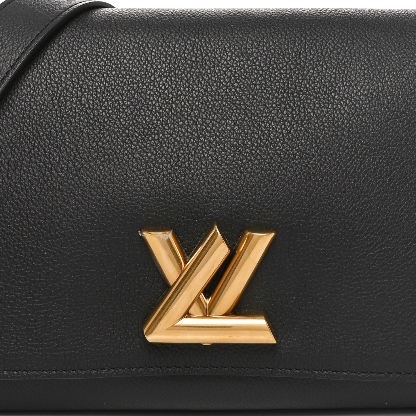 Calfskin Soft Twist Shoulder Bag Black