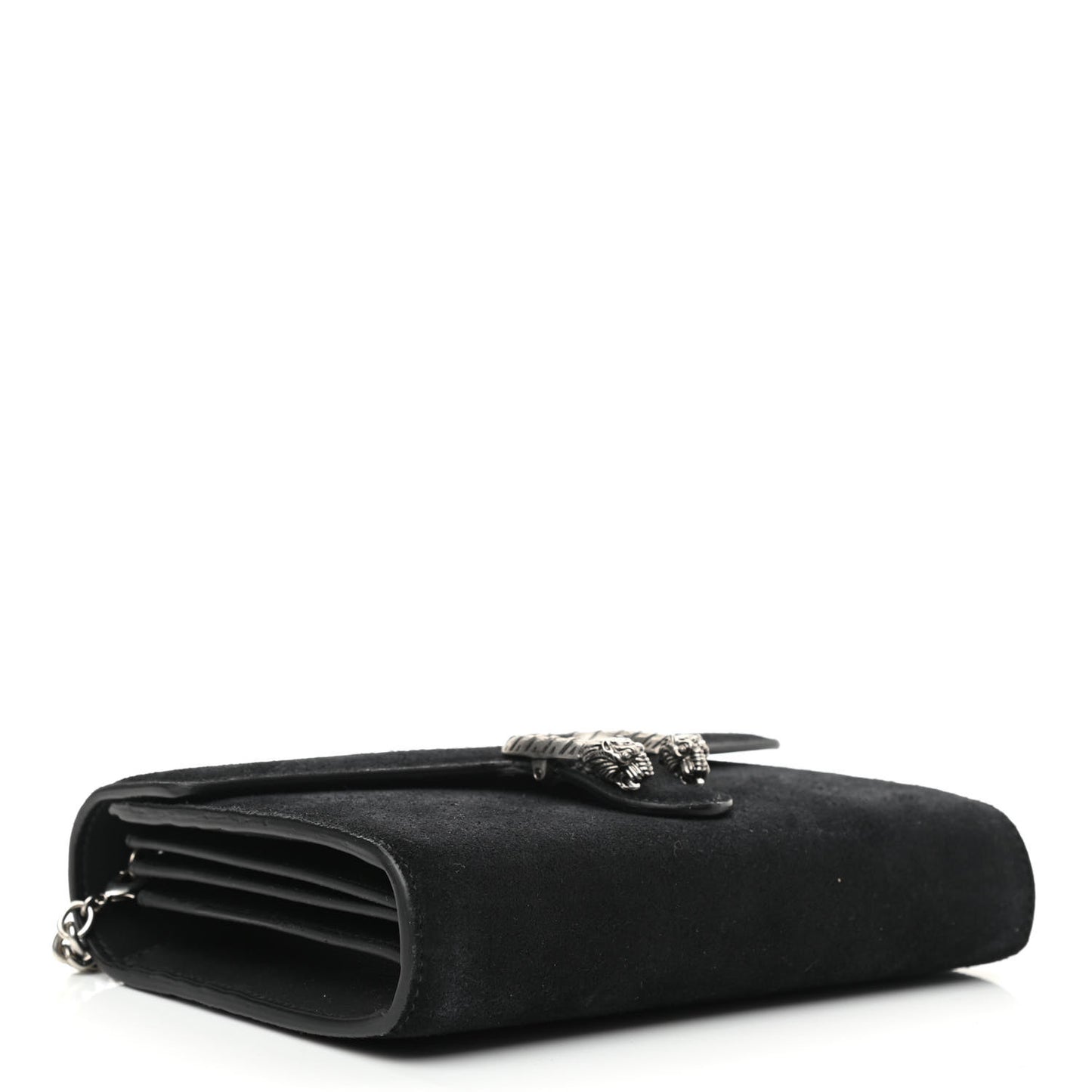 Suede Mini Dionysus Chain Wallet Black