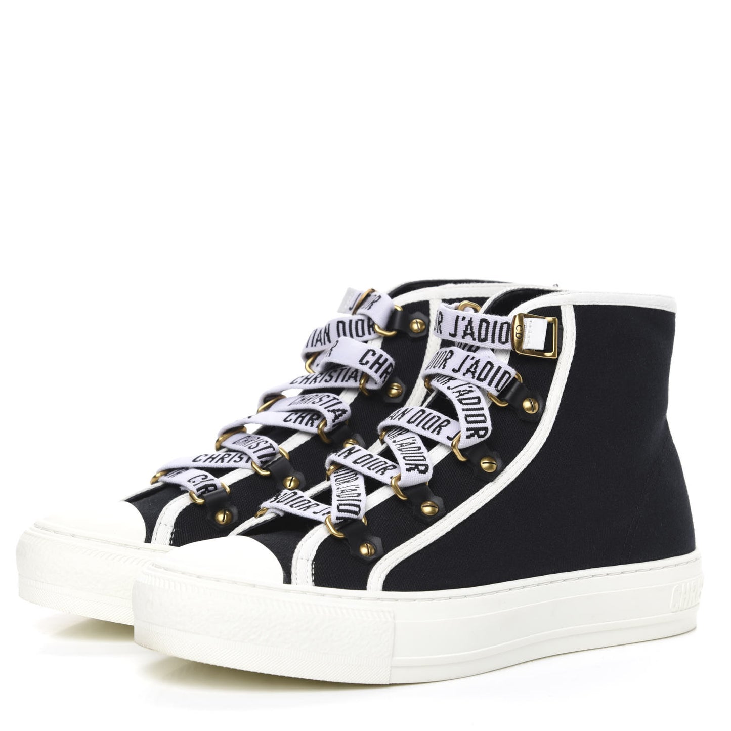 Technical Mesh Calfskin Womens Walk'N'Dior High Top Sneaker 38 Black
