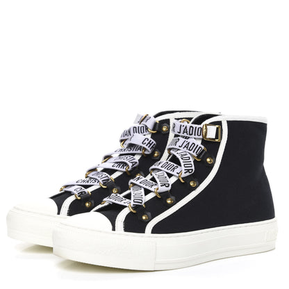 Christian Dior Technical Mesh Calfskin Womens Walk'N'Dior High Top Sneaker 38 Black 3 of 6