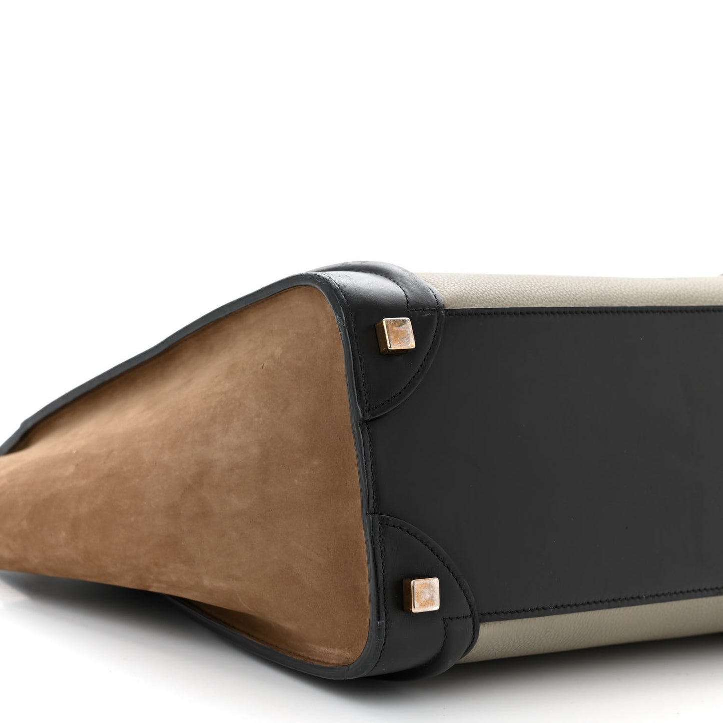 Drummed Calfskin Nubuck Micro Tri-Color Luggage Stone