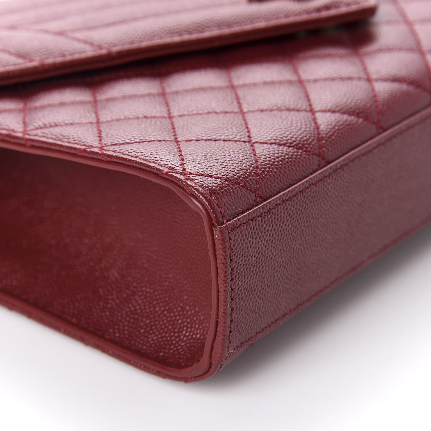 Grain De Poudre Textured Mixed Matelasse Triquilt Medium Monogram Satchel Oxblood