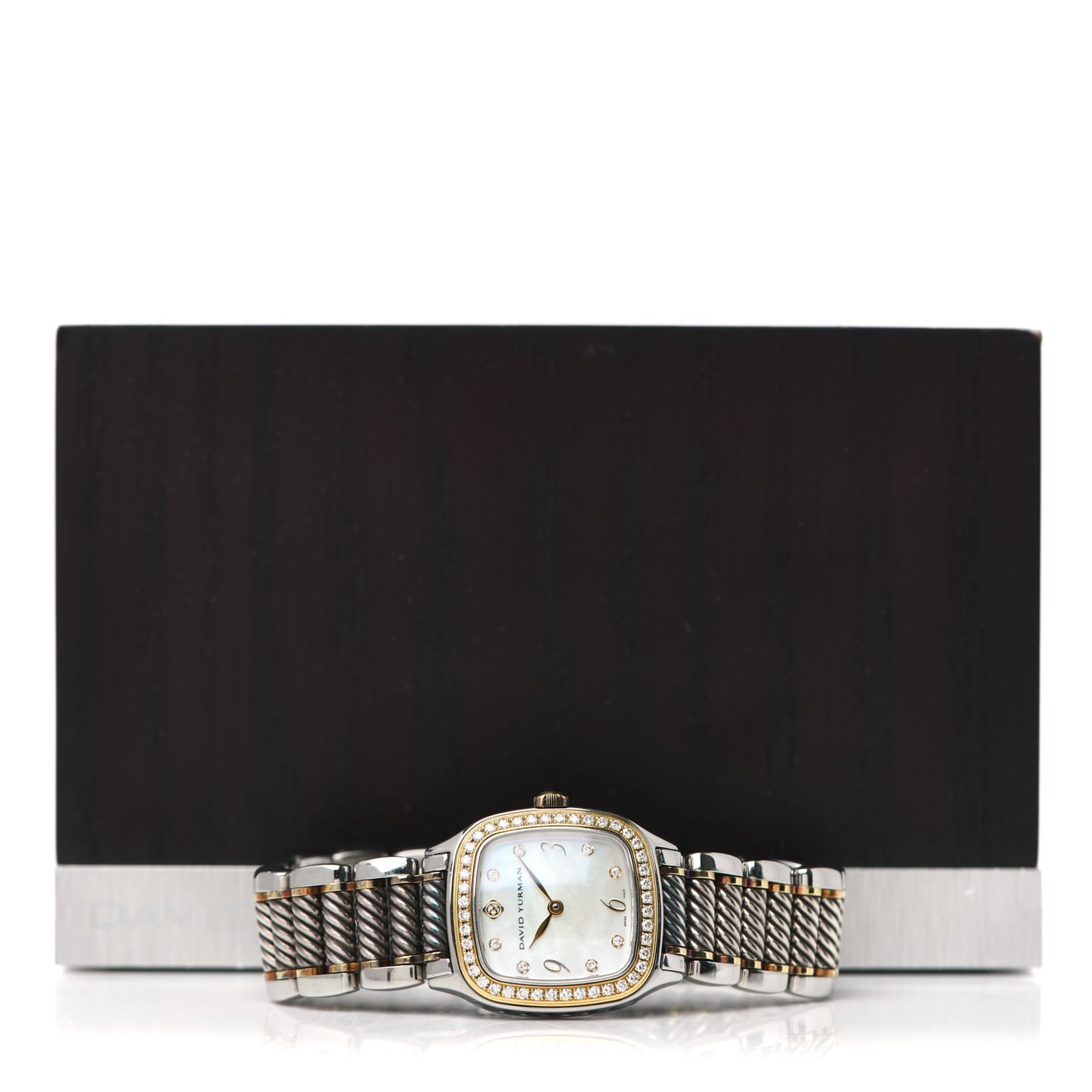Stainless Steel 18K Yellow Gold Diamond Bezel Mother of Pearl 25mm Thoroughbred Quartz Watch