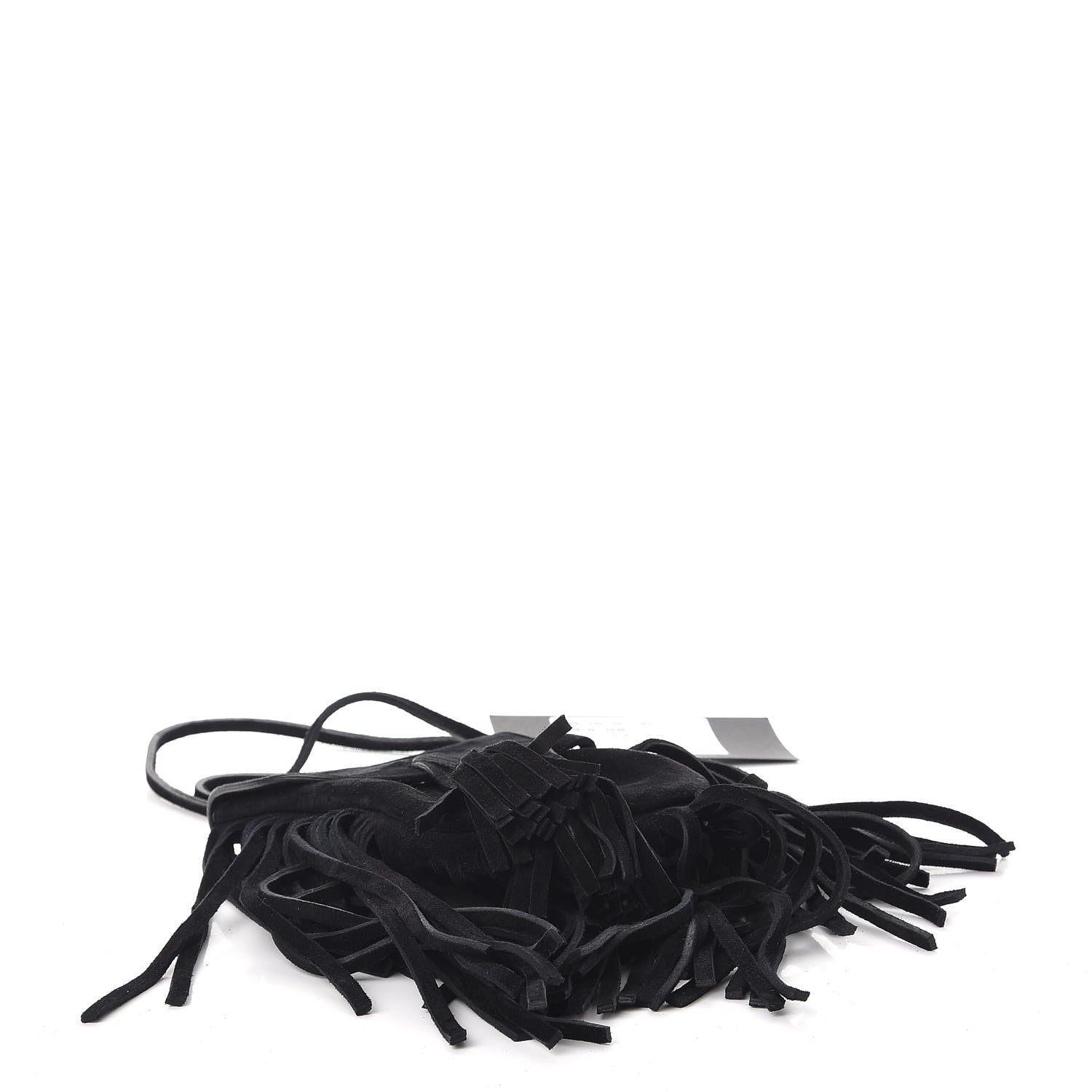 Saint Laurent Suede Fringe Toy Monogram Anita Crossbody Bag Black 4 of 7