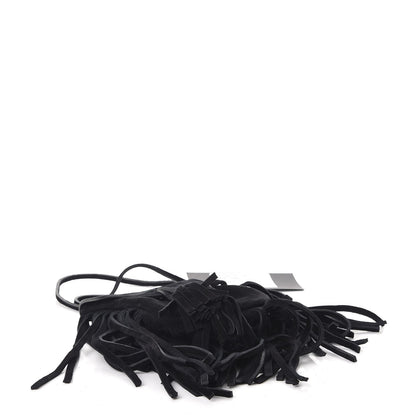 Saint Laurent Suede Fringe Toy Monogram Anita Crossbody Bag Black 4 of 7