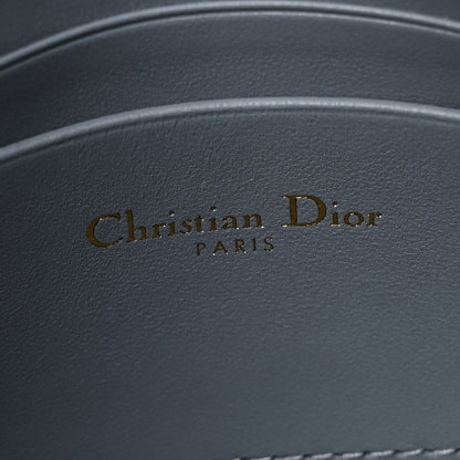 Christian Dior Calfskin Cannage Caro Zipped Pouch With Chain Cloud Blue 5 of 8