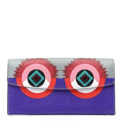 Fendi Vitello Elite Studded Hypnoteyes Continental Wallet Polvere Multicolor 1 of 8