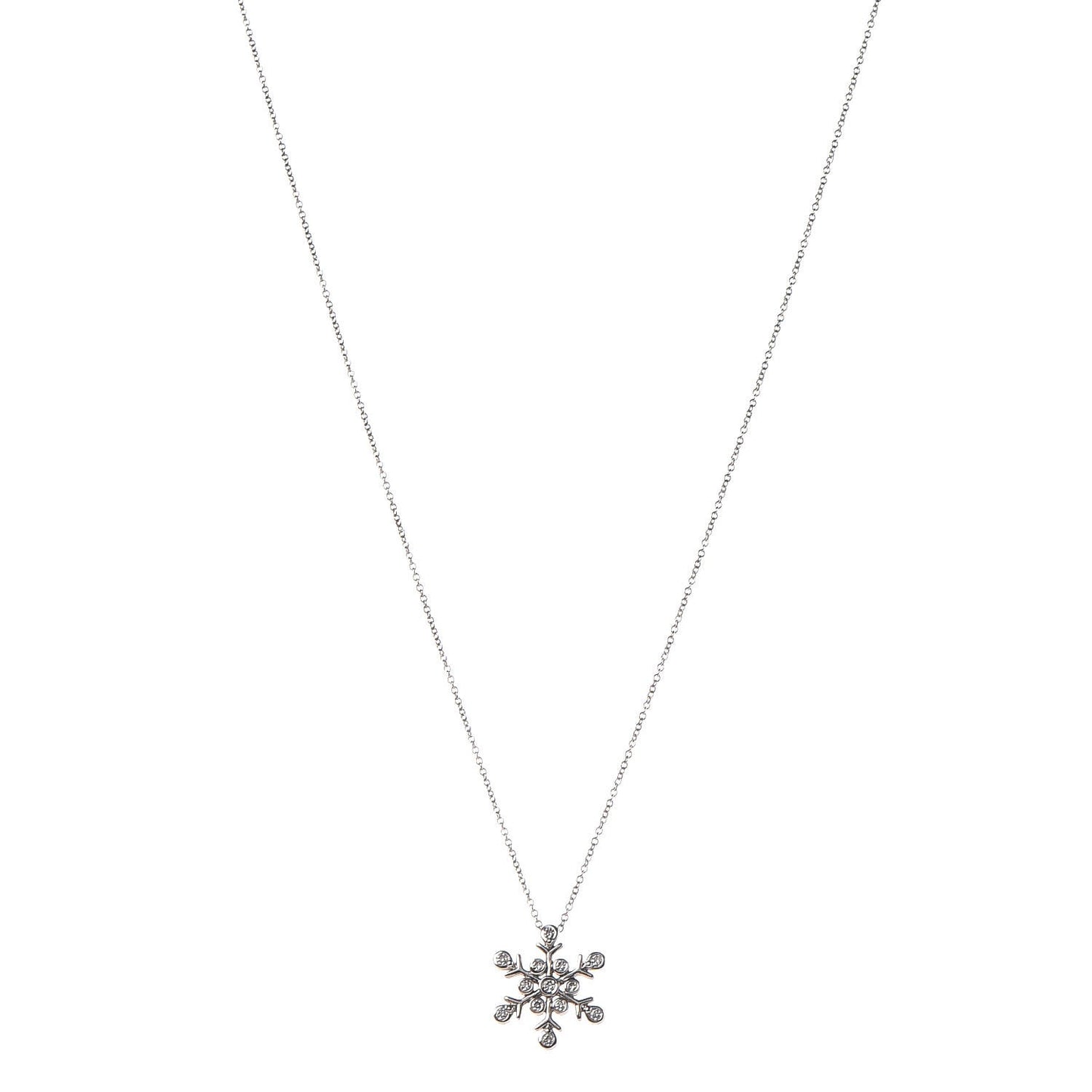 Platinum Diamond Snowflake Pendant Necklace