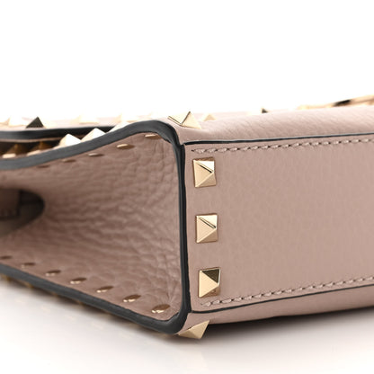 Valentino Garavani Pebbled Calfskin Medium Rockstud Flip Lock Crossbody Bag Poudre 8 of 9