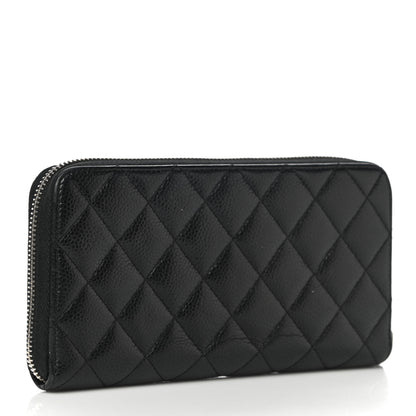 Chanel Caviar Quilted Large Gusset Zip Around Wallet Black 3 of 12
