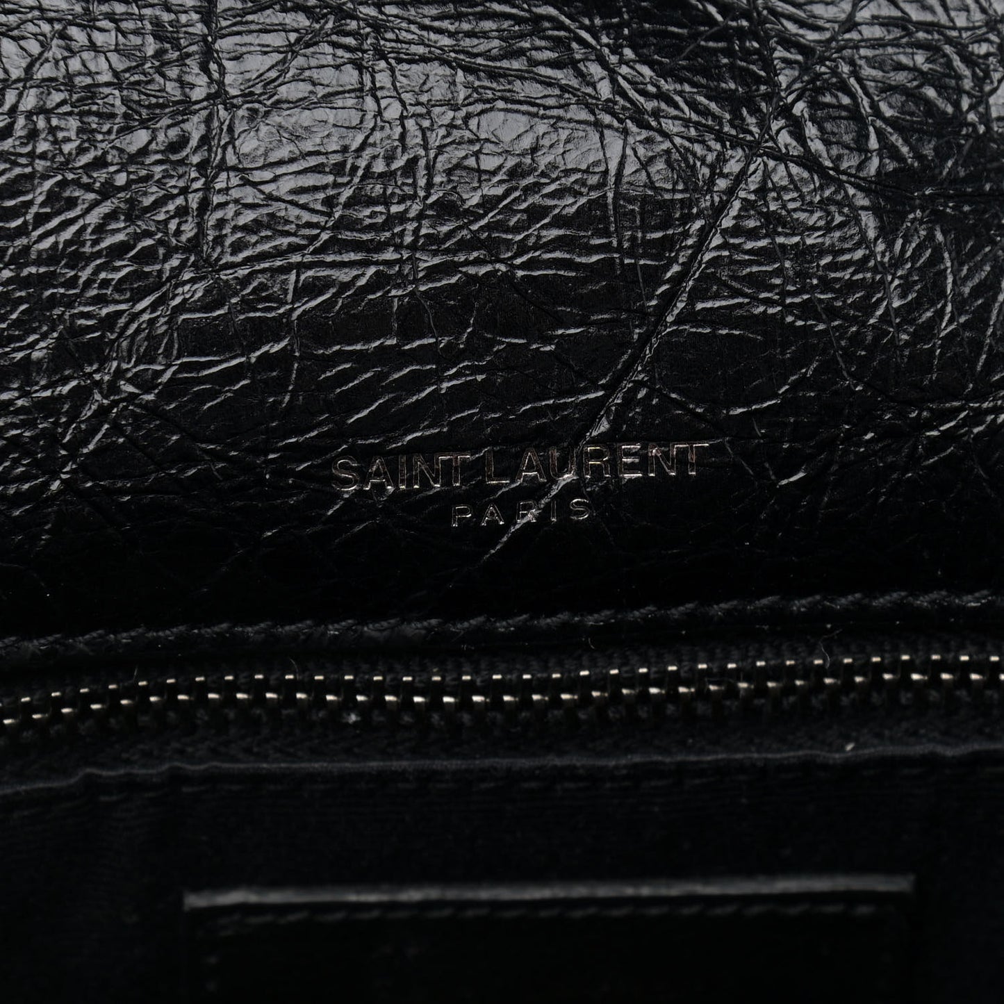 Crinkled Calfskin Matelasse Monogram Medium Niki Chain Satchel Black