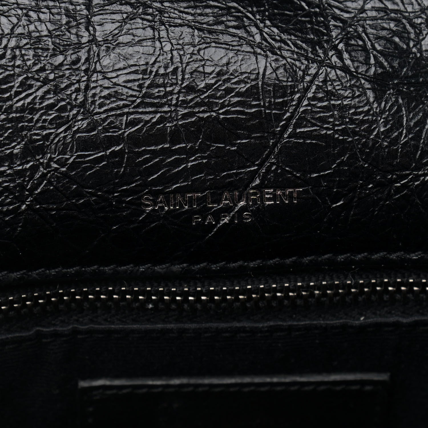 Saint Laurent Crinkled Calfskin Matelasse Monogram Medium Niki Chain Satchel Black 6 of 10