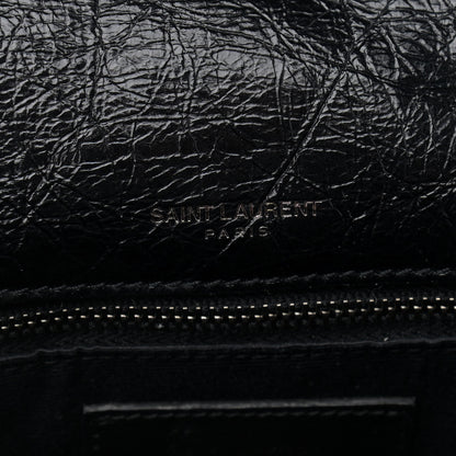 Saint Laurent Crinkled Calfskin Matelasse Monogram Medium Niki Chain Satchel Black 6 of 10