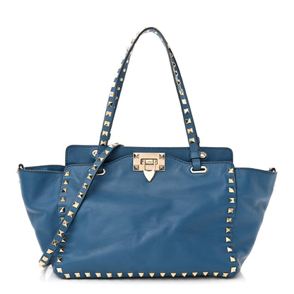 Valentino Garavani Vitello Small Rockstud Tote Blue Delft 1 of 19