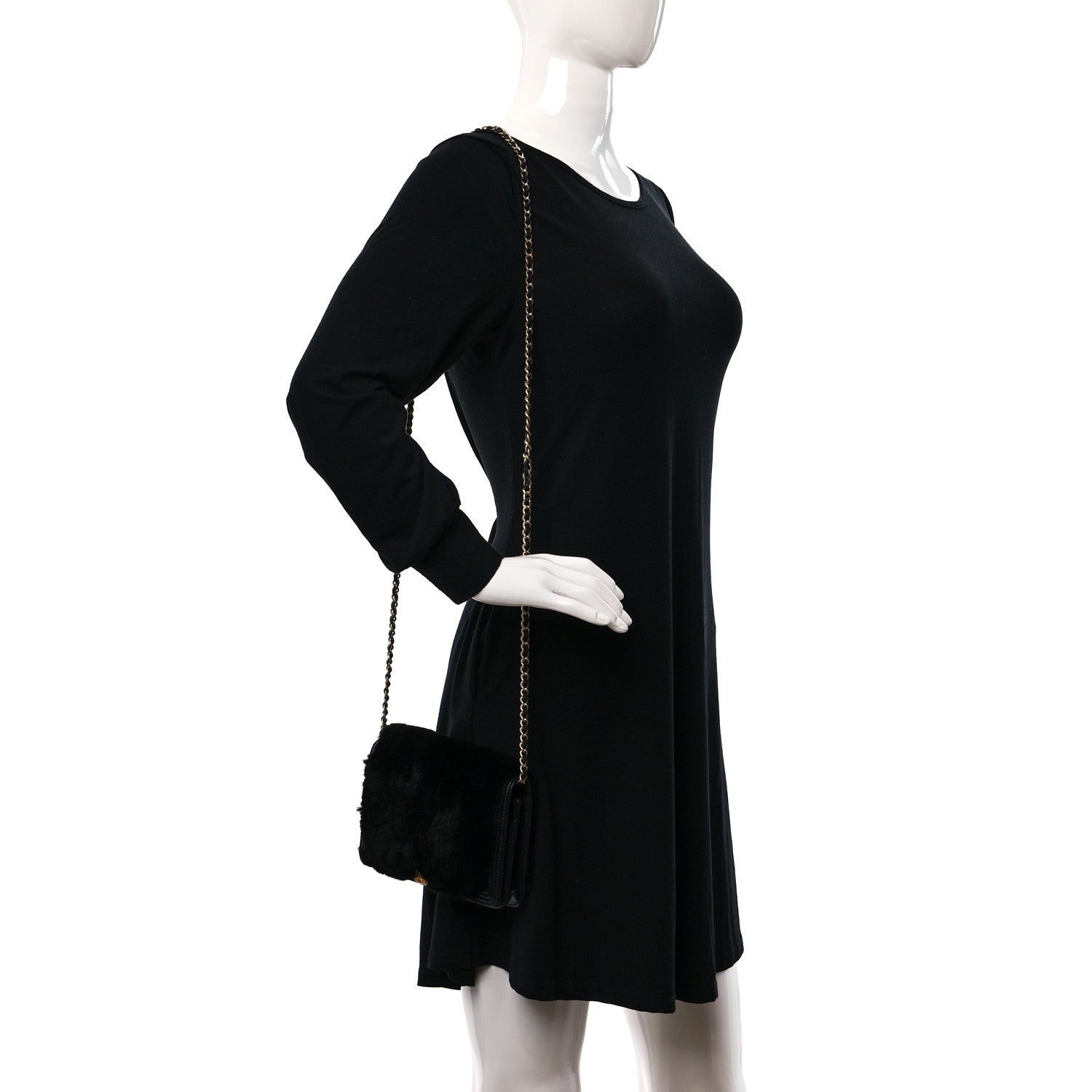 Chanel Orylag Lambskin Boy Wallet On Chain WOC Black 2 of 13