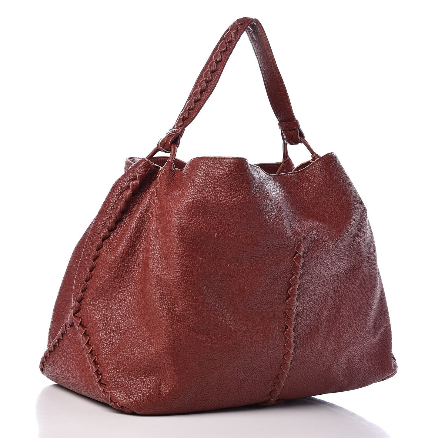 Washed Cervo Deerskin Large Hobo Brique