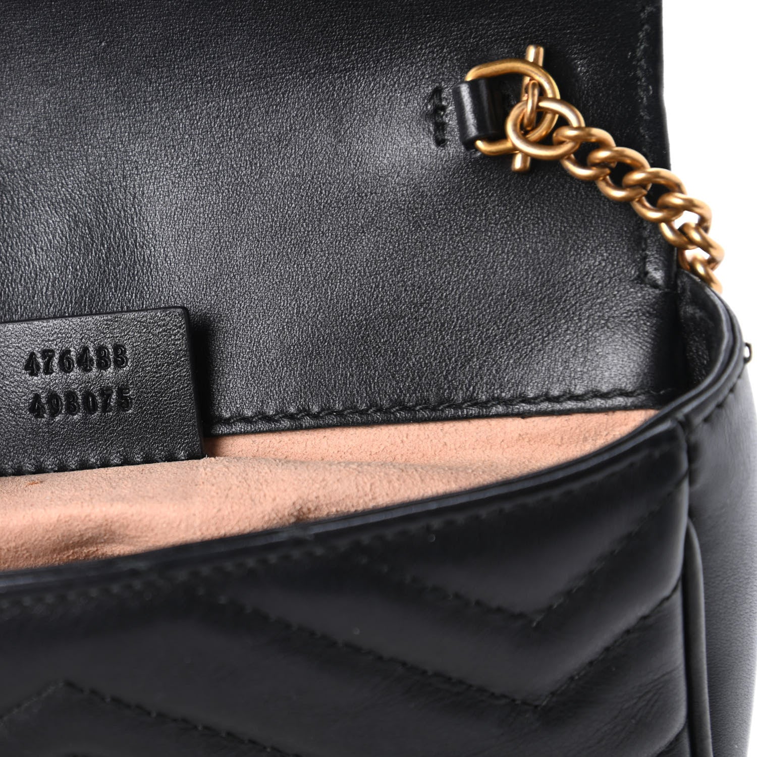 Gucci Calfskin Matelasse Super Mini GG Marmont Shoulder Bag Black 9 of 11