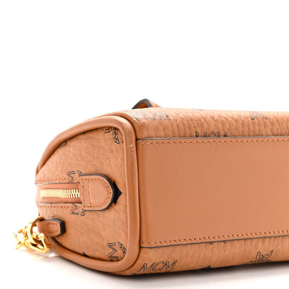 MCM Visetos Essential Original Mini Boston Bag Cognac 8 of 11
