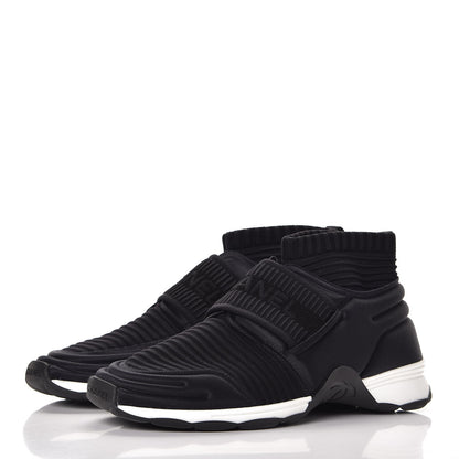 Chanel Stretch Fabric CC Sneakers 40 Black 4 of 8